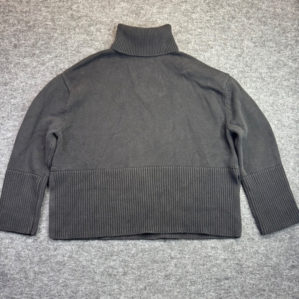 Gap Split Hem Turtleneck Sweater Womens XXS Black Cotton‎ Knit